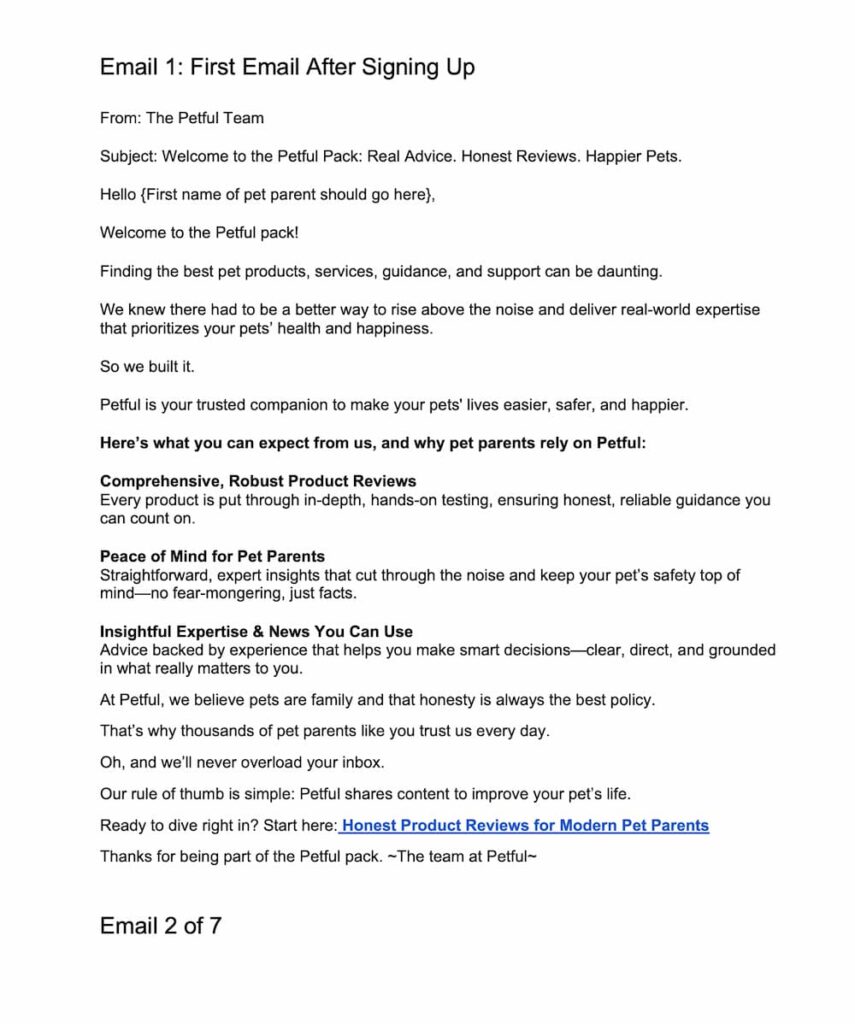 Email sequence after signup series as a copywriter