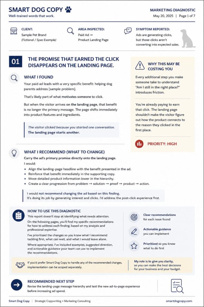 copy audit marketing diagnostic